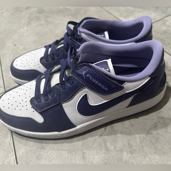 Nike Jordan FlyEase Purple and White Sneakers Classic Design Size 12  Men - Picture 1 of 4